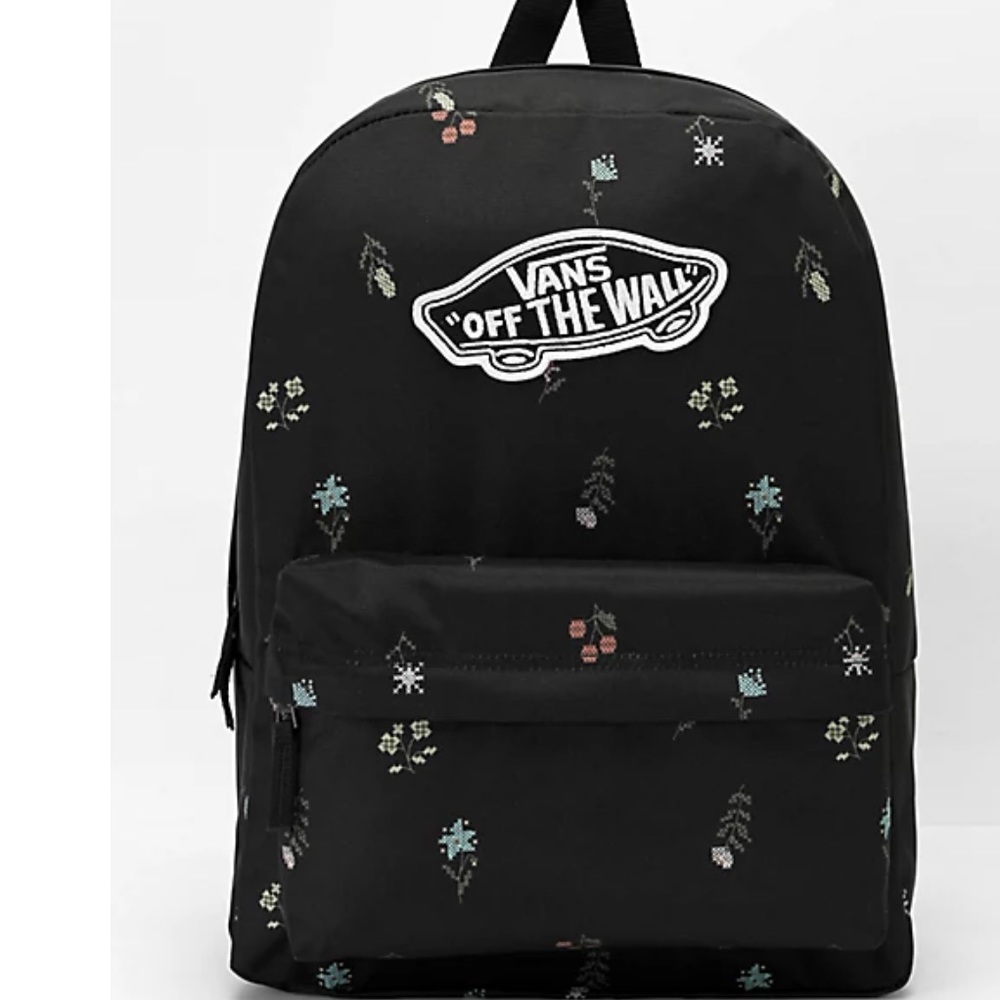 NWT Vans Realm Black Rose Smoke Backpack